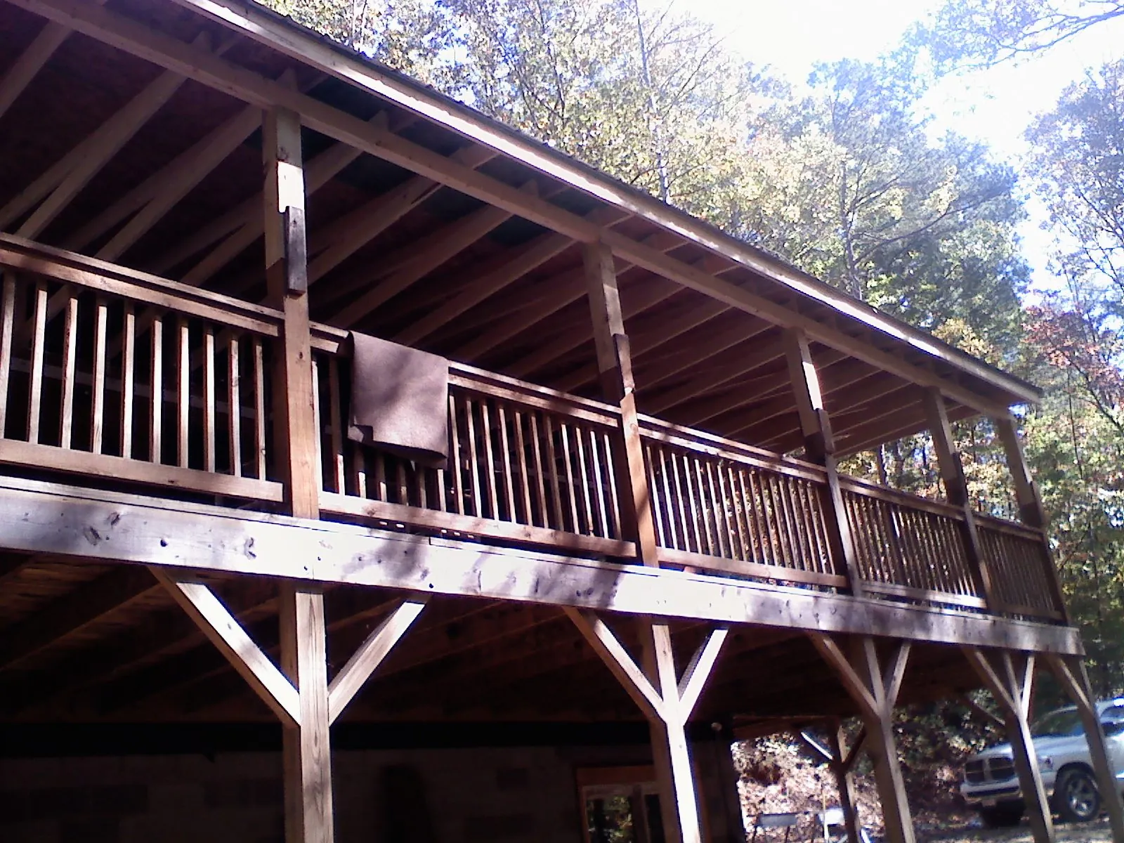 Timber framing under a new elevated porch and deck — Roof Leak Repair in Erlanger by Roofing Brothers